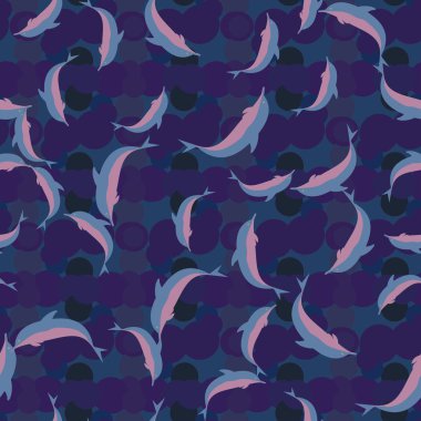 Renkli yunuslar Dikişsiz desen, çizim