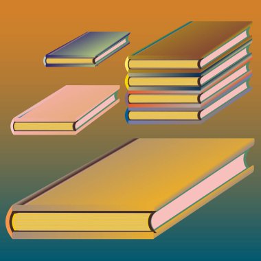 Renkli Notebook yığınları. Vektör çizim