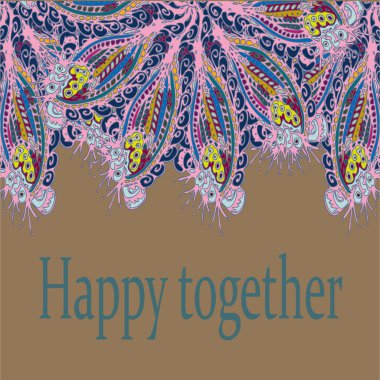 Soyut zentangle doodle ile sanat oyma kartı tasarım ilham