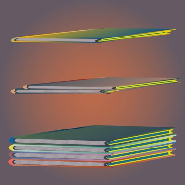 Renkli Notebook yığınları. Vektör çizim