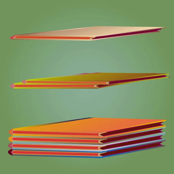 成堆的五颜六色的笔记本 矢量插图 — 图库矢量图片