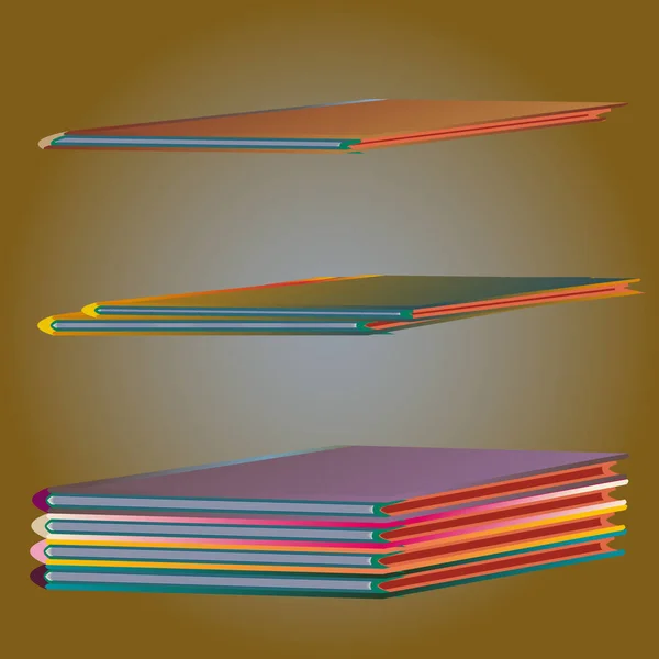 Des Piles Carnets Colorés Illustration Vectorielle — Image vectorielle