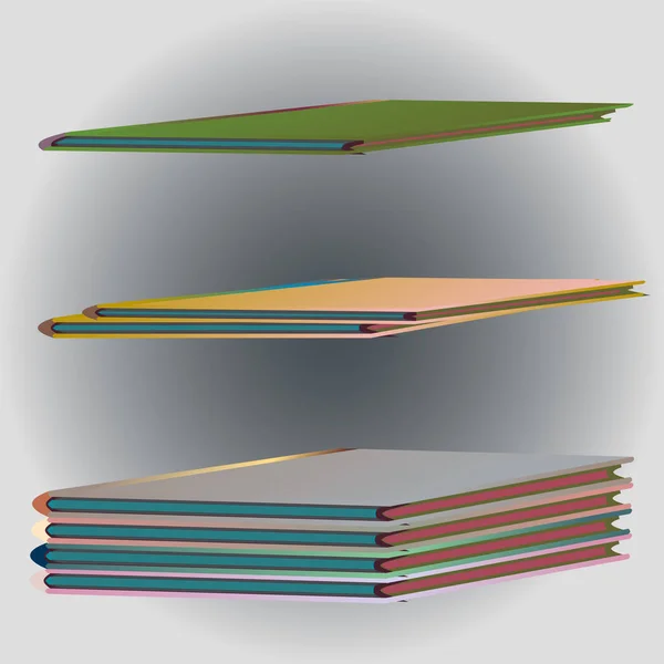 Stapel Bunter Notizbücher Vektorillustration — Stockvektor