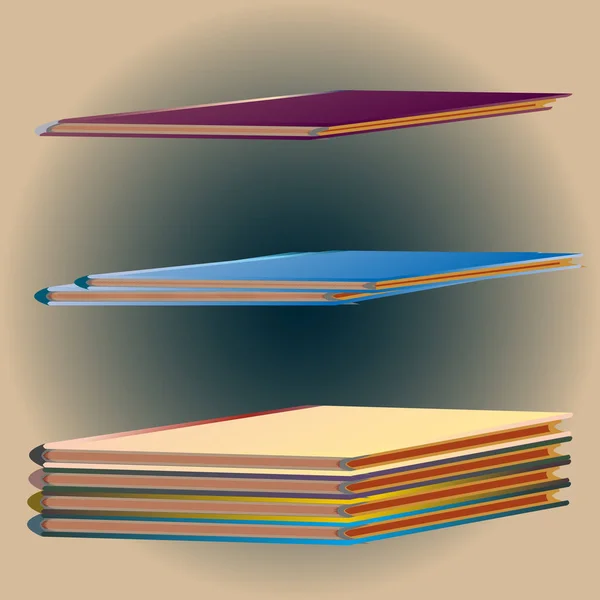 Des Piles Carnets Colorés Illustration Vectorielle — Image vectorielle