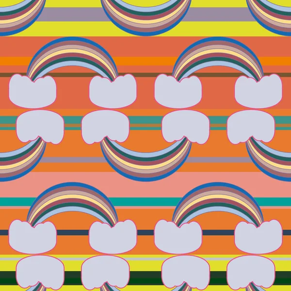 虹のシームレスなパターン テキスタイル インテリア デザイン リネンなどのデザインします 抽象のかわいい子供たちの背景 — ストックベクタ