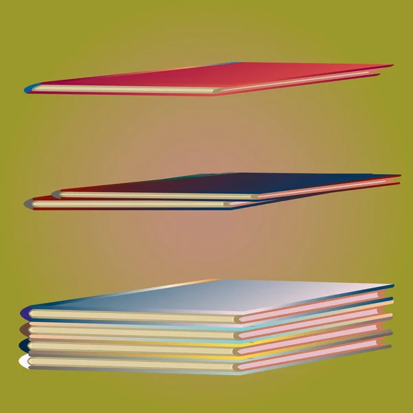 カラフルなノートブックのスタック ベクトル図 — ストックベクタ