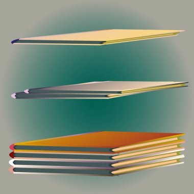 Renkli Notebook yığınları. Vektör çizim