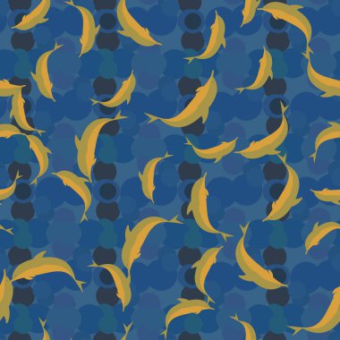 Renkli yunuslar Dikişsiz desen, çizim