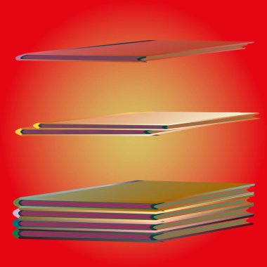 Renkli Notebook yığınları. Vektör çizim