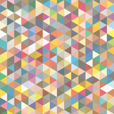 Sorunsuz üçgenler desen. Arka plan ile renkli geometrik şekiller. Vektör