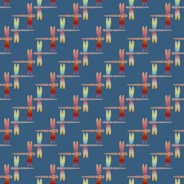 Dekoratif renkli seamless modeli ile şirin yusufçuk