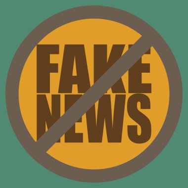 Kavramsal logo sahte haber. İnsanlığın küresel sorunlar. Vektör çizim