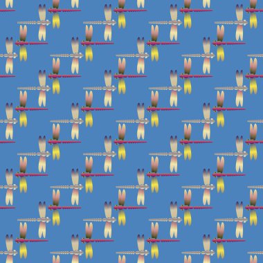 Dekoratif renkli seamless modeli ile şirin yusufçuk