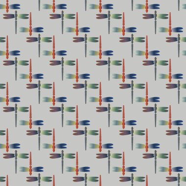 Dekoratif renkli seamless modeli ile şirin yusufçuk