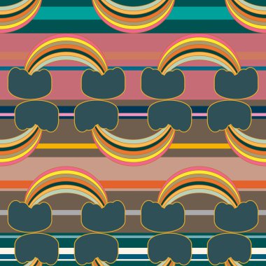 Gökkuşağı seamless modeli. Gökkuşağı Dizayn Tekstil, iç tasarım, keten, vb için. Şirin soyut çocuklar arka plan.