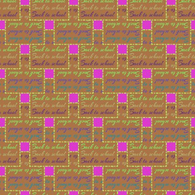 Okul hazırlıkları, arka plan için yeni dikişsiz desen. 