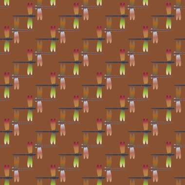 Dekoratif renkli seamless modeli ile şirin yusufçuk