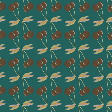 Kiraz, vektör çizim ile vektör seamless modeli 