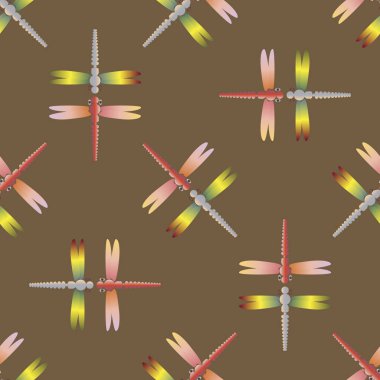 Yusufçuk, vektör çizim ile Dikişsiz soyut desen. Desen kartı, davet, ambalaj kağıdı, tekstil kumaş için 