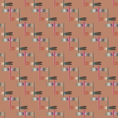 Dekoratif renkli seamless modeli ile şirin yusufçuk