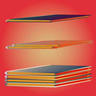 Renkli Notebook yığınları. Vektör çizim