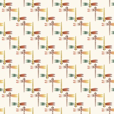 Dekoratif renkli seamless modeli ile şirin yusufçuk