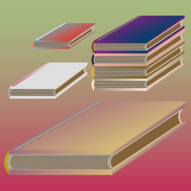 Renkli Notebook yığınları. Vektör çizim