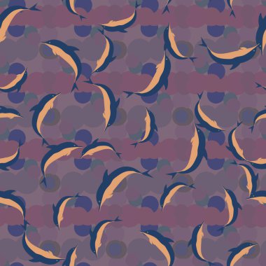 Renkli yunuslar Dikişsiz desen, çizim