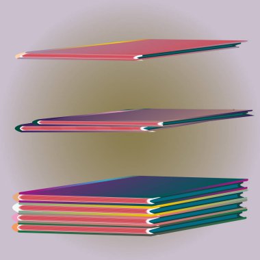 Renkli Notebook yığınları. Vektör çizim