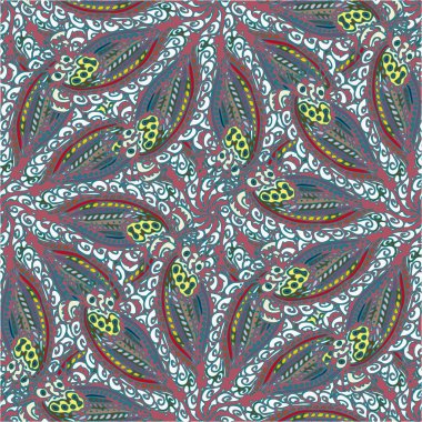 Soyut kumaş çiçek yaprakları arka plan, seamless modeli, vektör çizim