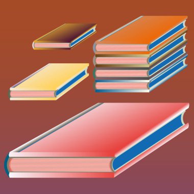 Renkli Notebook yığınları. Vektör çizim