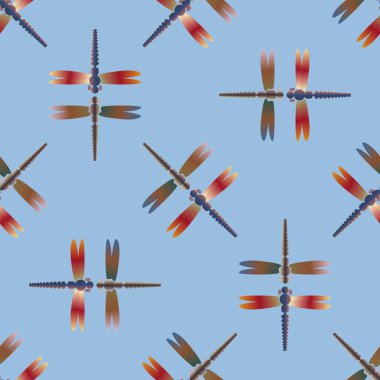 Yusufçuk, vektör çizim ile Dikişsiz soyut desen. Desen kartı, davet, ambalaj kağıdı, tekstil kumaş için 