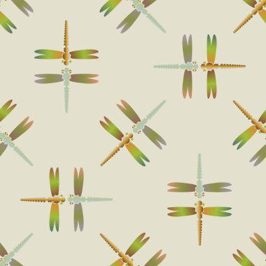 Yusufçuk, vektör çizim ile Dikişsiz soyut desen. Desen kartı, davet, ambalaj kağıdı, tekstil kumaş için 