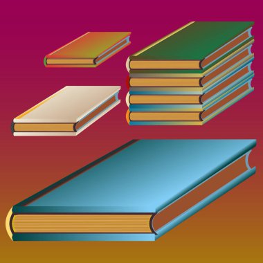 Renkli Notebook yığınları. Vektör çizim