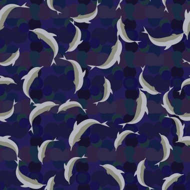 Renkli yunuslar Dikişsiz desen, çizim