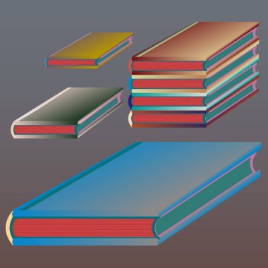 Renkli Notebook yığınları. Vektör çizim