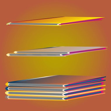 Renkli Notebook yığınları. Vektör çizim