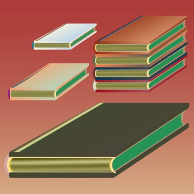 Renkli Notebook yığınları. Vektör çizim