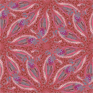 Soyut kumaş çiçek yaprakları arka plan, seamless modeli, vektör çizim