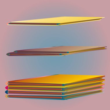 Renkli Notebook yığınları. Vektör çizim