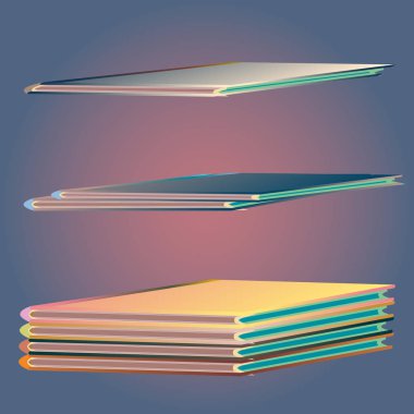 Renkli Notebook yığınları. Vektör çizim