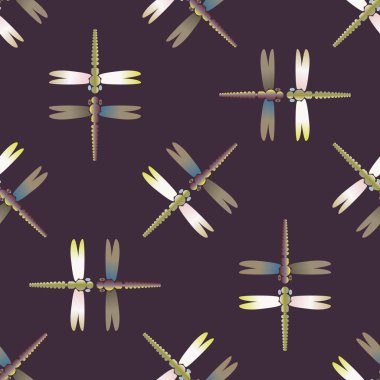 Yusufçuk, vektör çizim ile Dikişsiz soyut desen. Desen kartı, davet, ambalaj kağıdı, tekstil kumaş için 