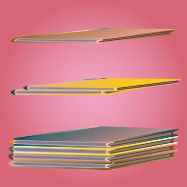 Renkli Notebook yığınları. Vektör çizim