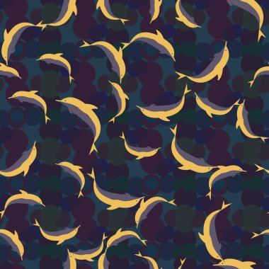 Renkli yunuslar Dikişsiz desen, çizim