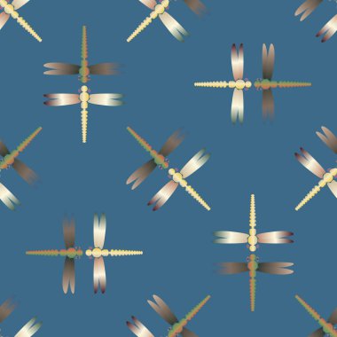 Yusufçuk, vektör çizim ile Dikişsiz soyut desen. Desen kartı, davet, ambalaj kağıdı, tekstil kumaş için 