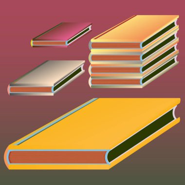 Renkli Notebook yığınları. Vektör çizim