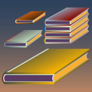 Renkli Notebook yığınları. Vektör çizim