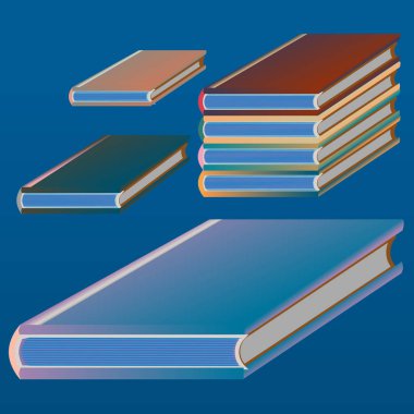 Renkli Notebook yığınları. Vektör çizim