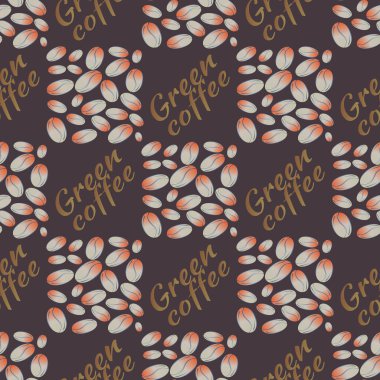 Yeşil kahve çekirdekleri Dikişsiz desen arka plan
