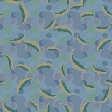 Renkli yunuslar Dikişsiz desen, çizim